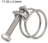 1Pc Double Wire Hose Clamp Assortment Kit Throat Hoop Pipe Hoop Fixed 304 Stainless Steel Pipe Clip