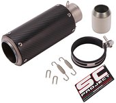 51mm/60mm Titanium Alloy Motorcycle Exhaust Muffler Tail pipe Motorbike Racing Escape Exhaust End Pipe Canister Carbon fiber
