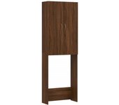 vidaXL Armario de Lavadora Cuarto de Baño Aseo Inodoro Secadora Estantería Estante Muebles Mobiliario Colada Almacenaje Gris Sonoma 64x25,5x190 cm
