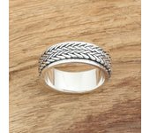 Rotatable 925 Sterling Silver Rings For Men Tibetan Silver Rope Spinner Man Ring S925 Anti-Allergic Manual Raised Sculpture Ring