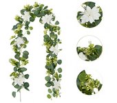 Multicolor Artificial Dahlia Flower Vine Silk Ornament Lifelike Eucalyptus Leaves DIY Gypsophila Accessories