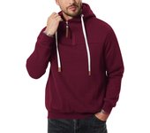 Jersey con cremallera de lana suéter para hombre otoño e invierno casual con capucha empalme abrigo suelto
