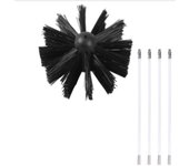 Cepillo giratorio para chimeneas, cepillo flexible de mango largo para chimeneas, herramienta de limpieza de chimeneas para paredes y techos interiores, 100 mm