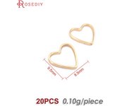9x9MM 13x14MM 19x21MM Gold Color Brass Heart Shape Closed Rings Connect Rings Diy Jewelry Findings Accessories wholesale