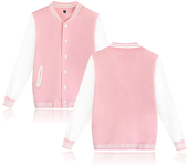 Black Pink Solid Color Baseball Bomber Jacket Men Women Hip Hop Harajuku Jackets Kids Boys Girls Single Coats