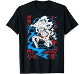 Sun God Nika Gear 5 Straw Hatted Pirate Vector Art Graphic Black Cotton Slim Fit Round Neck Fashion Top T-shirt