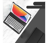 Folio Stand Case with Keyboard for iPad Air 11 2024 M2 Air 6th Generation Pencil Holder Cover Spanish Keyboard BT Wireless