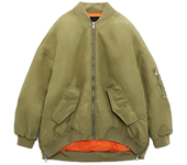 Women's Spring Round Neck Loose Bomber Jacket New Style Slant Pocket Zipper Large Size Jacket Coat Fashion Women's Coat