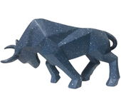 Geometric Resin Cow Statue, Animal Sculpture, Home Decoration, Lucky Cow Statue, Living Room Entrance, Office Desktop Decoration