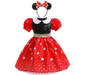 Disfraz brillante de Minnie Mouse para niñas pequeñas y niños, disfraz de Cosplay para niñas, fiesta de cumpleaños, vestido elegante de Pascua