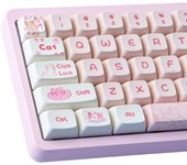 PBT Keycaps 133 Keys Naughty Cat Keycaps Dye-Sublimation Cute XDA for Cherry Gateron MX Switches Mechanical Keyboards