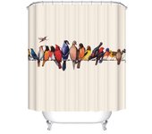 Lovely Bird Pet Bulldog Art Dog Printing Bathroom 3D Shower Curtains Waterproof Polyester Fabric Bath Curtain