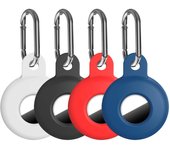 4 Pack Silicone with Keychain, Air Holder for Airtag GPS Tracker, Soft Full-Body Shockproof Apple Tag