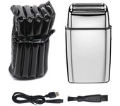 Cordless Metal Rechargeable Hair & Beard Electric Shaver For Men Powerful Electric Razor Head Bald Shaving Machine Wet Dry