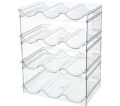 Botellero apilable de plástico para Nevera, Armario, encimera, Soporte para Botellas de Vino, Organizador de Botellas de Agua para Nevera, despensa, Capacidad para 4 Botellas