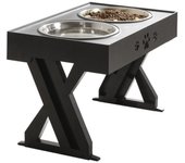 3 Adjustable Pet Lifting Dining Tables Double Bowl Removable Elevated Feeder Bowl Stainless Steel Dog Food Bowl