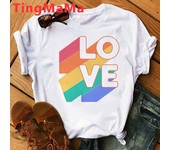 Kawaii Love Is Love Lgbt T Shirt Men Funny Harajuku Rainbow Gay Pride T-shirt Love Wins Graphic Tees Hip Hop Tops Tshirt Male