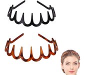 Plastic Tooth Hair Comb Headband,2 PcsTooth Headband for Women Girls,Wavy Toothed Fashion Hair for Women and Men