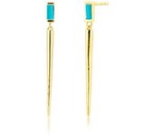 Fashion women's turquoise pendant earrings, simple mini perforations, jewelry accessories, 2025 trend, new