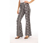 Women Stretchy Pants Flared Long Leopard Printed Vintage Boho Skinny Trousers Plus Size High Waist Elastic Spring Summer