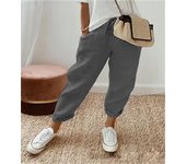 Pantalones Mujer Verano Pantalones de Lino Cómodos Palazzo Cintura Alta Pantalones Rectos Ligero Casuales Flojo Pantalones Pantalón Anchos con Bolsillos y Cordón