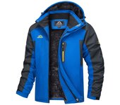 MAGCOMSEN Men's Warm Fleece Ski Jacket Waterproof Winter Snow Thicken Coat Windproof Hooded Parka Mountain Hiking Travel Jackets