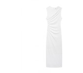 OUWU-  Primavera Sin Mangas Nueva Fiesta Maxi Vestido Largo Decorativo Ajustado Flauta De Malla Vestido Plisado Elegante Vestido De Ropa De Trabajo De Oficina