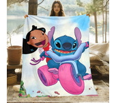 Stitch Cute Cartoon HD Art Print Blanket.Oversized Sofa Soft Blanket Warm Flannel Blankets,bed,picnic,Gift,Living Home Decor
