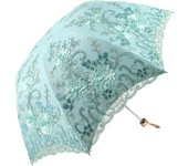 Honeystore Vintage Lace UV Sun Parasol Folding 3D Flower Embroidery Umbrella