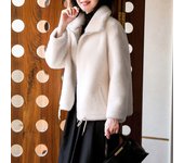 Chaqueta De Invierno Para Mujer Con Lana De Poliéster Doble Cara Cálida Polo/Tortuga Cierre De Cremallera Tipo De Estilo Casual