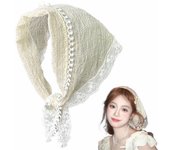 Hair Scarfs Headband Bandana Sweet and Cute Rustic Lace Style Headband for Party Vacations Accessories