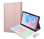 For Funda Tablet Galaxy Tab A8 Keyboard Case Spanish Rainbow Backlit Keyboard for Samsung Galaxy Tab A8 10.5 inch X200 X205 X207