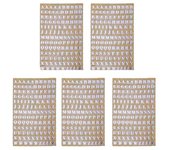 Glitter Epoxy Resin Filler English Letters Gold&silver Number Sticker Epoxy filling sticker Labels Stickers Alphabet Sticker