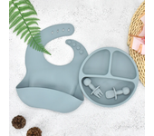 4 unids/set plato de comedor de silicona seguro para bebé, platos sólidos de dibujos animados para niños, juego de vajilla para bebé con cara sonriente, plato Retro para niños