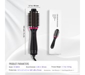 SucceBuy Hair Blow Dryer Brush, 4-in-1 Ionic with 65mm Ceramic Coating Oval Barrel, 3 Heat Settings, Professional for Straightening, Drying, Curling