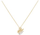 Oro blanco collar de plata esterlina S925 colgante de cisne versátil para mujer joyería de lujo ligera