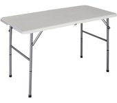 Mesa plegable de 4 pies, muy resistente, para acampar, buffet, boda, mercado, jardín, fiesta, coche, maletero, pícnic, para interiores y exteriores, plegable