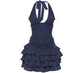 BUNO-Conjunto de 2 piezas de lunares de gato extraño para mujer, tendencia Y2K, camisetas sin mangas de cuello bajo con espalda descubierta y cuello Halter + faldas para pastel, traje a juego ajustado y dulce