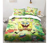 Cartoon Spongebobs Love Child Duvet Cover Set HD Comforter Cover Bedclothes for Kids Bedding Sets Bedroom Decor