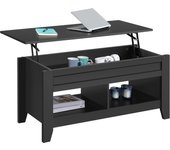 Mesa Centro Elevable de Madera Mesa de Café para Salón con Revistero Mueble de Diseño Moderno 104.5 x 49.5 x (49-61.5) cm Blanco