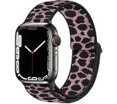 Correa de Nylon Elástica con Estampado de Leopardo Adecuada para Serie iWatch de Apple