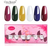 Clou Beaute 8ml Gift Set Kit UV LED Gel Varnish Soak Off Nail Art Gel Nail Polish Pure Nail Color Base Coat No Wipe Top Coat