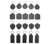 20 Pieces Sublimation Blank Keychains PU Leather Keychain Pendant Heat Transfer Keychain Ornament for DIY Crafts Making