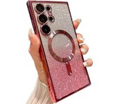 Fashion For Magsafe Glitter Cases For Samsung Galaxy S24 S23 S22 Ultra S21 FE Magnetic Wireless Charging Back Cover Accessories