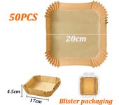 50/100Pcs Kitchen Disposable Air Fryer Paper Non-Stick Oven Oil-proof Mat Baking Paper for Air Fryer Barbecue Plate Accessories