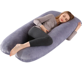 Almohada de maternidad en forma de U almohada lumbar núcleo multifuncional almohada para dormir de lado, 130x70 cm