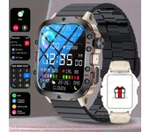 Reloj Inteligente para Fitness Rugged Military 1.96 pulgadas, Bluetooth call,NFC, Llamadas de Voz Ai, Monitor de Ritmo Cardíaco,100 + modo deportivo,GPS Deportivo, Música, Impermeable 3ATM,para Android IOS Reloj deportivo