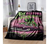 Rat Fink Blanket Funny Cartoon Mouse Print Flannel Blanket Rat Fink Art Blanket for Sofa Bed Livingroom Nap Blanket Quilt