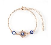 Advanced Sense 8 Character Diamond Devil's Eye Jewelry Bracelet Women's Chain Beach Wearable Ankle 18+5cm