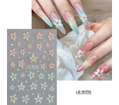 5D Colorful Flowers Nail Stickers Butterfly Rose Spring Summer Decals Macarone Nail Sliders Relief Art Manicure Decors